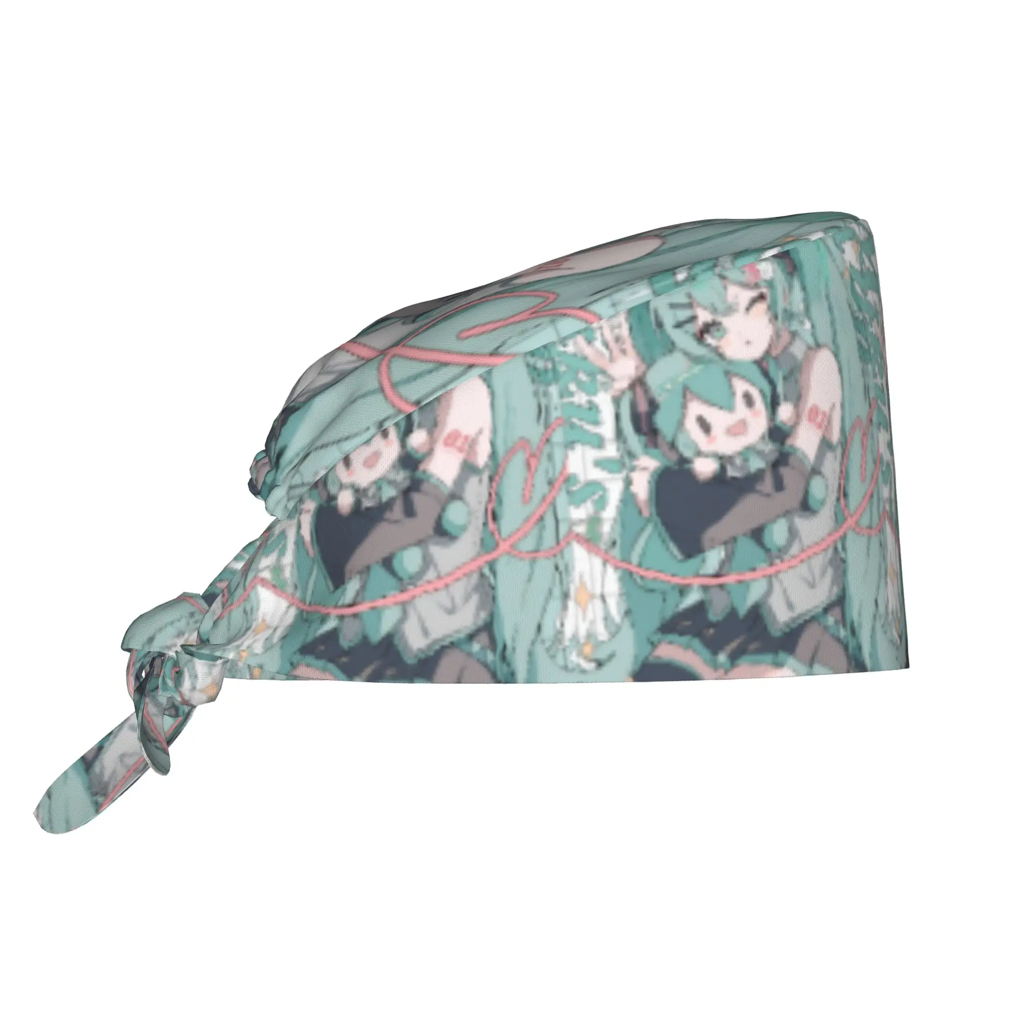 bone-ajustavel-personalizado-h-hatsunes-para-trabalho-unissex-tema-vocaloid-touca-cirurgica-para-dentista