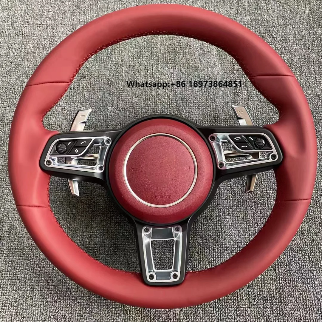 

Red Leather Carbon Fibre Steering Wheel for Porsches 987 971 991 992 997