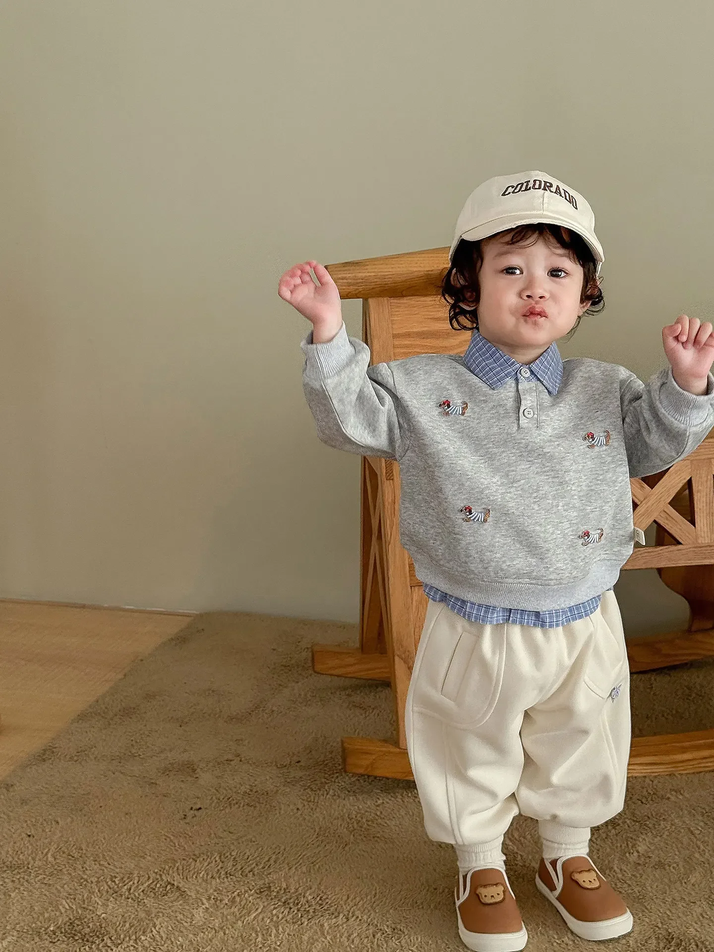 ZOETOPKID Kinder-Warmpullover Herbst Winter Jungen Cartoon-Unterhemd Baby Mädchen Fake Zweiteiliger Pullover – Detail 14
