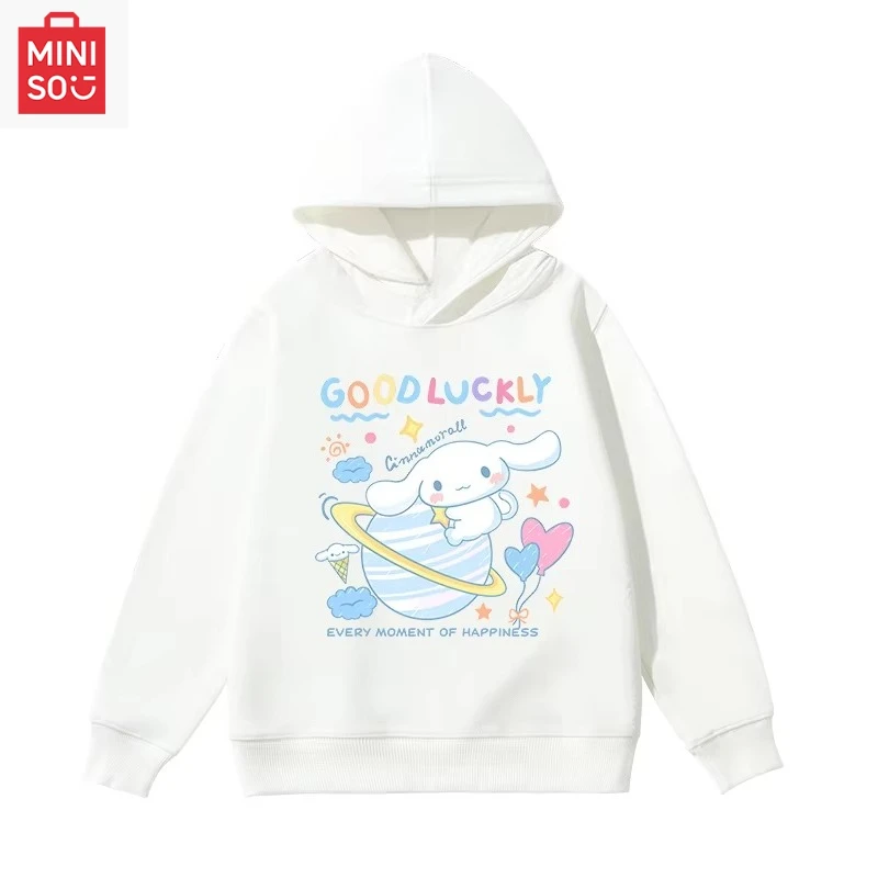 

Sanrio Cinnamon print creative and cute casual pullover top, fashionable and warm hooded sweatshirt for autumn and winter