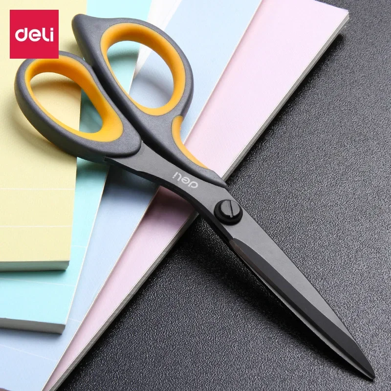 Deli Scissors tijeras 175/210mm Alloy Stainless Steel Anti Stick Stationery Office Student DIY Hand Craft School Tool Supplies