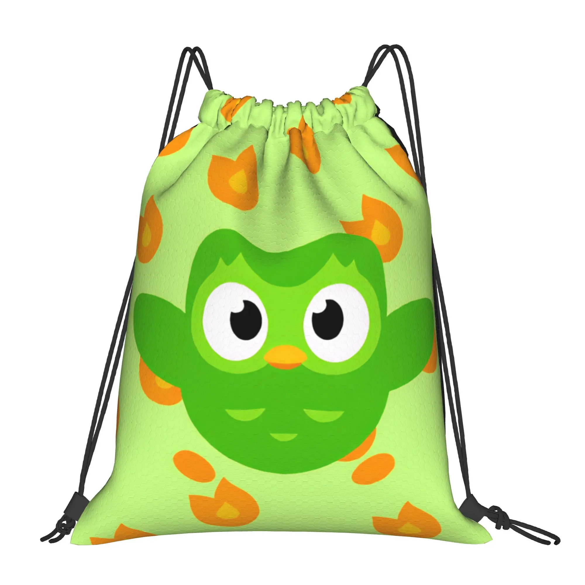 Drawstring Bag Cute Owl Backpack Duolingos Water Resistant Water Resistant Travel Sackpack String Bags For Unisex