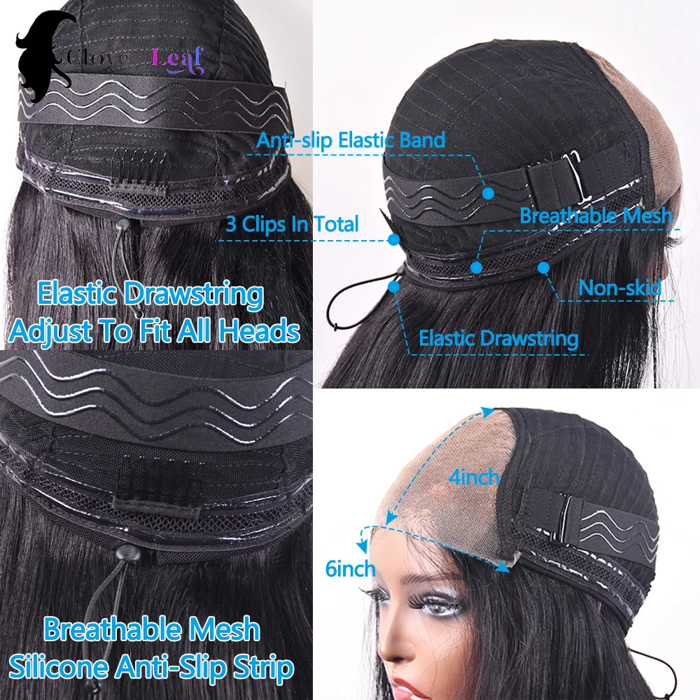 غلويليس الباروكات شعر الإنسان 6x4 الرباط شعر طبيعي مفرود الباروكات البرازيلي قبل نتف شعري ByeBye عقدة جاهزة للذهاب خصلات الشعر المستعار