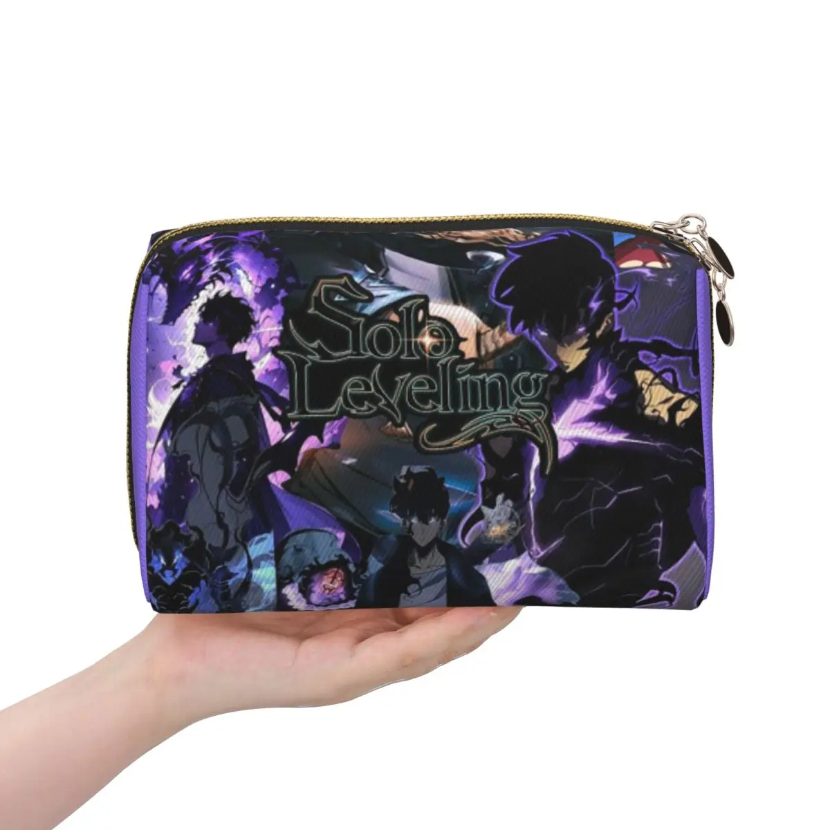 

Anime Solo Leveling Women Cosmetic Bag Travel Makeup Organizer Pouch Toiletry Storage Dopp Kit Box
