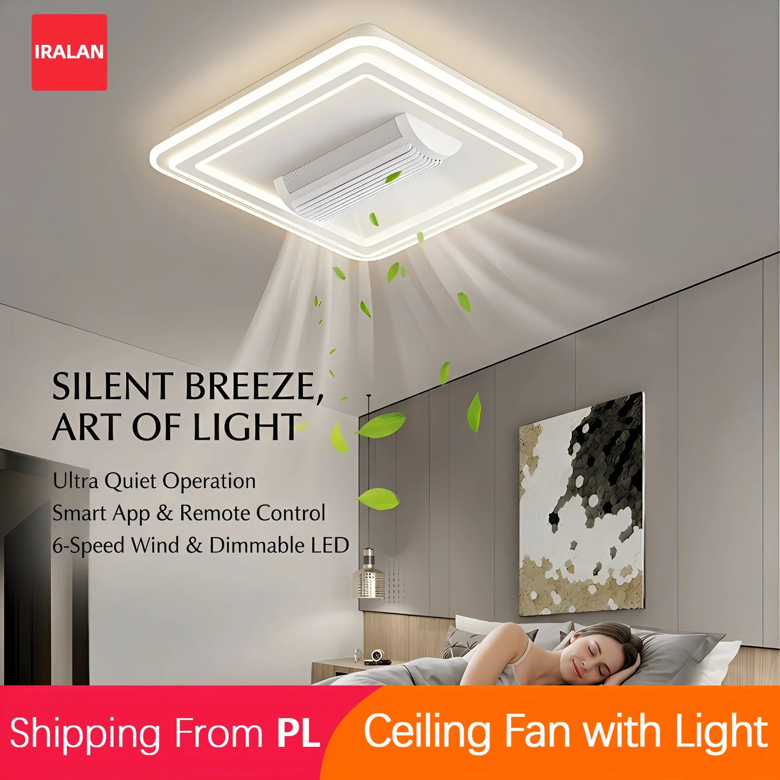 Ventilador de techo sin aspas con luz, moderno, con control remoto, regulable, iluminación para el hogar, decoración, fácil de instalar, 220V, ventilador de ventilación, lámpara de ventilador eléctrico LED inteligente