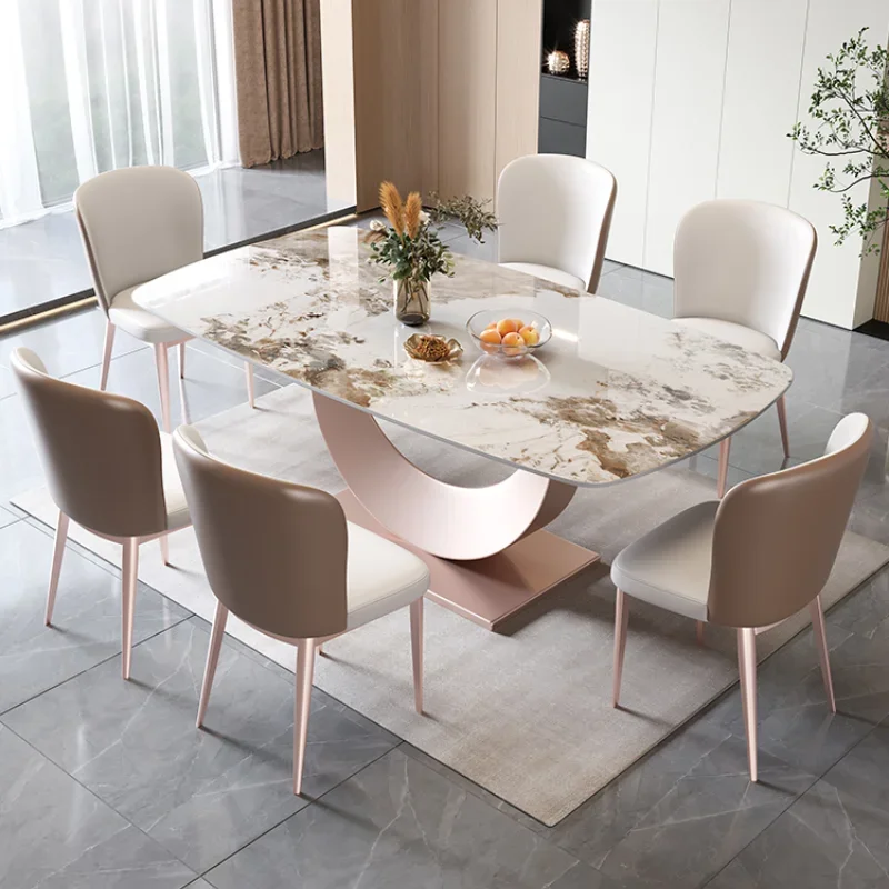 

Modern Nordic Design Dining Table Unique Light Luxury Restaurant Dining Table Luxury Rectangular Mesas De Jantar Home Furniture