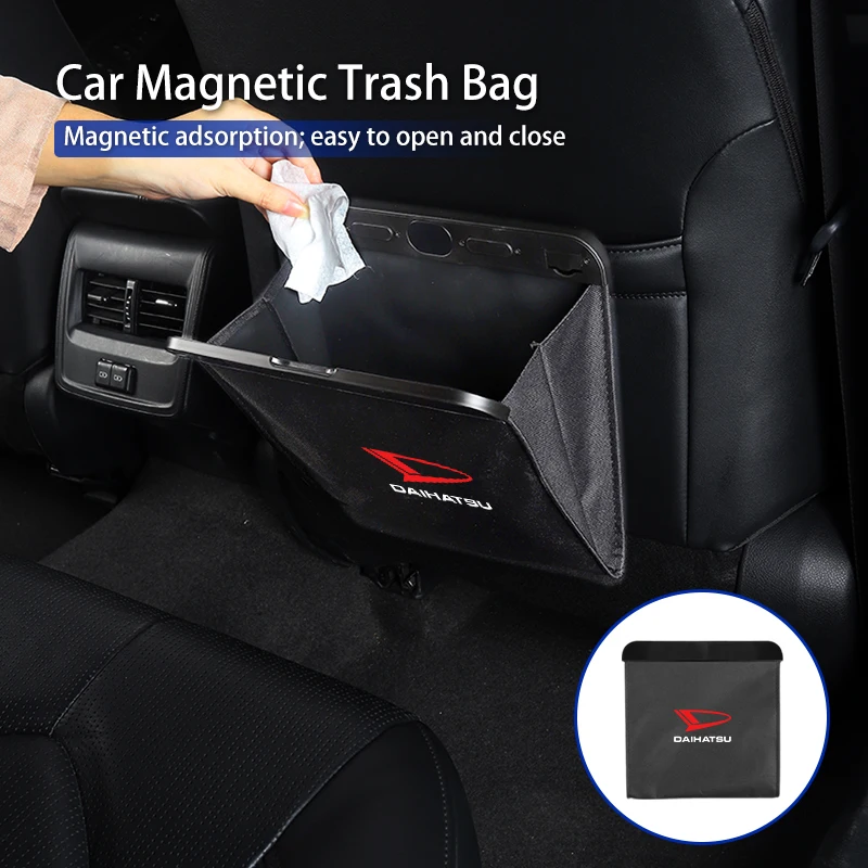 

Car Seatback Trash Can Garbage Pouch Magnetic Waste Bag Accessories For Daihatsu Terios Sirion Mira Materia Rocky YRV Feroza Ch