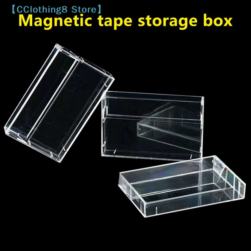 1Pc Cassette Tape Transparent Storage Box Audio Magnetic Recording Blank Tape Case Dustproof Box【AliS8】