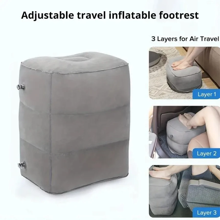 

Portable Inflatable Foot Rest Pillow For Travel Portable Adjustable Three Layers Height Stool For Foot Rest Leg Cushion Pillow