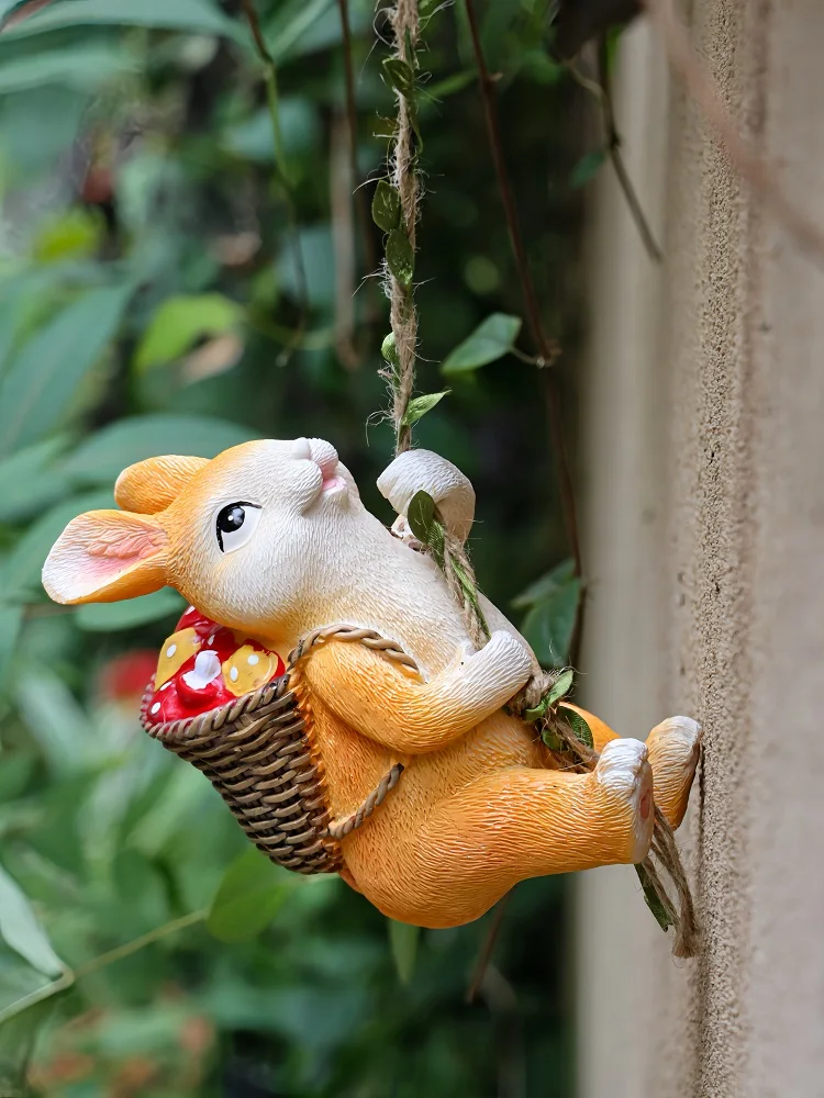 

Rabbit ornaments outdoor garden decoration courtyard landscaping balcony animal creative pendants 썬캐처 חיות לתליה על הקיר