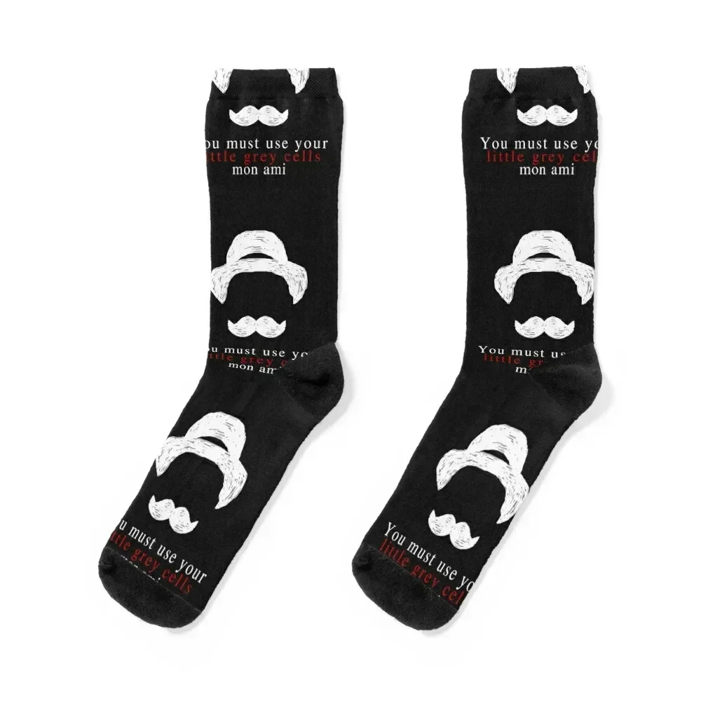 

Agatha Christie Hercule Poirot Little Grey Cells Socks cycling men cotton high quality summer Climbing Socks Female Men's