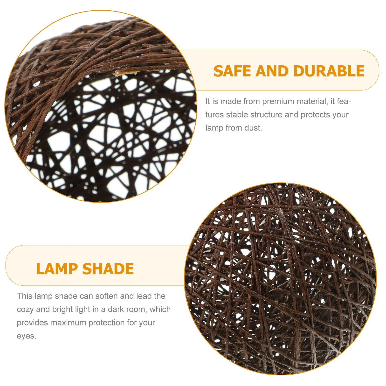 

Rattan Ball Lampshade Premium Material Stable Structure Soften Light for Bedroom Living Room Study Office Decorative Ceiling