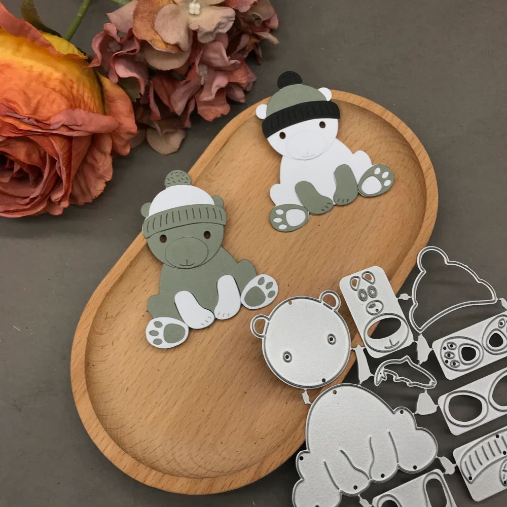 

1pcs metal cutting dies cut die mold Winter Bear Scrapbook paper craft blade punch stencils dies