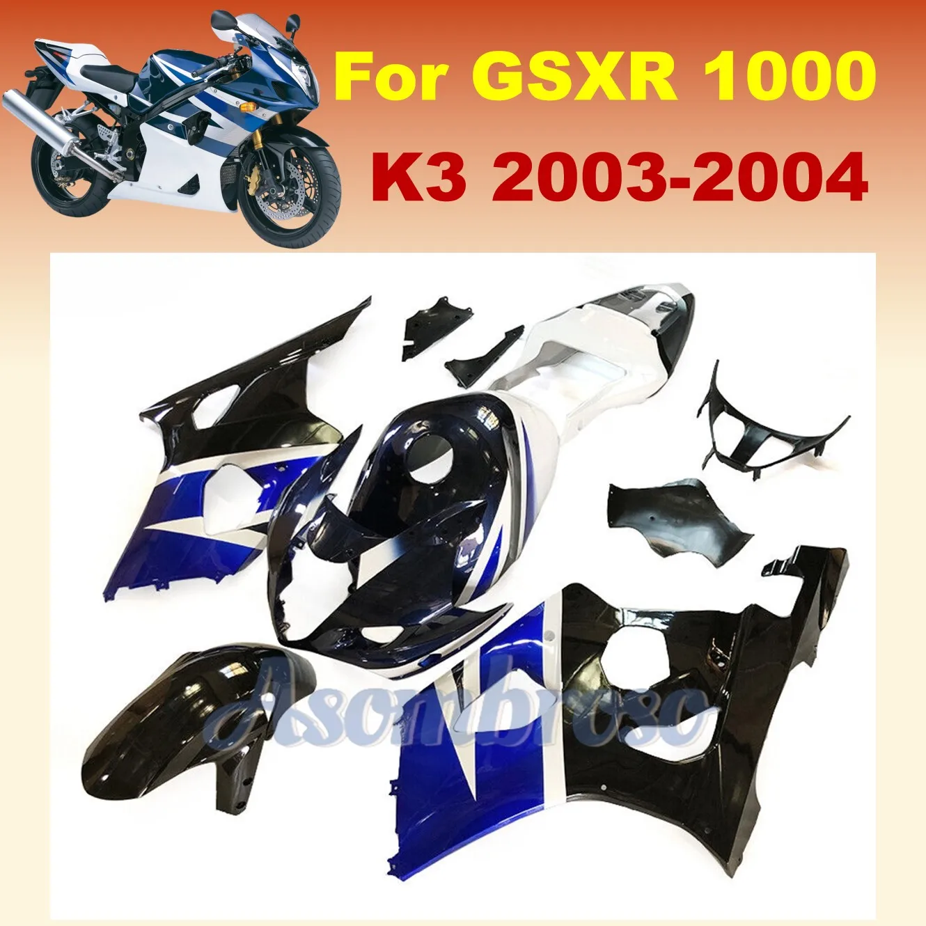

Комплект обтекателей для мотоцикла ZXMT для GSXR1000 2003 2004 K3 GSXR 1000 03 04, инъекционный пластиковый обтекатель кузова + крышка бака