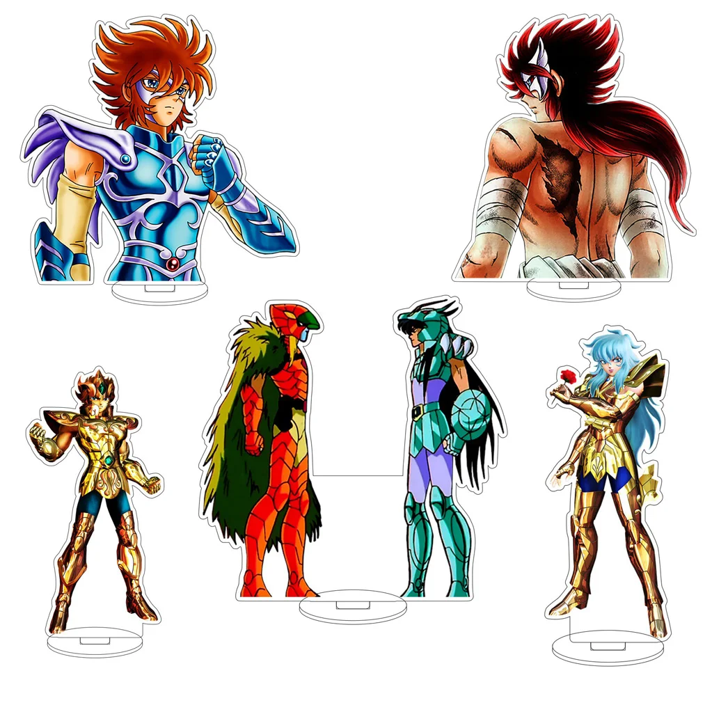 Figura Acrílica de 16 cm de Anime Saint Seiya, Dohko Saori Kido, Andromeda Shun, Seiya Shiryu, Hyoga Ikki, con Base, Adornos, Regalos
