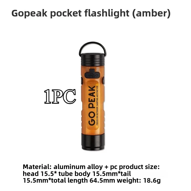 GOPEAK Pocket Mini-zaklamp Outdoor Key Clip Cap Ambient Led Lang uithoudingsvermogen Ramphulp Noodsituatie 5050 Klein licht
