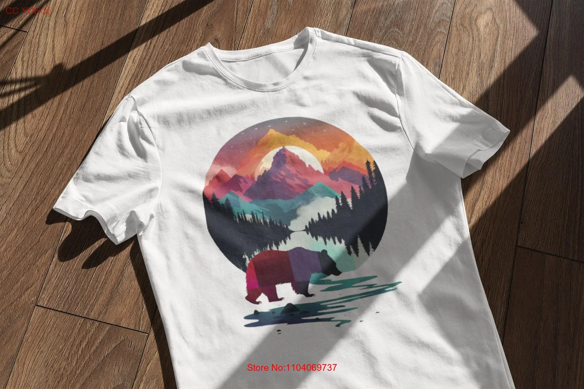 Camiseta Bear Forest Camping Senderismo Trekking Aventura natural Montaña al aire libre Vida silvestre Amantes de los animales para papá o él