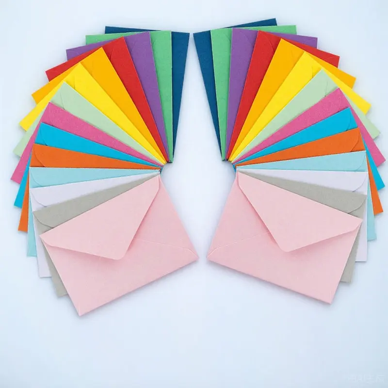 

50Pcs Versatile Small Envelopes Solid Color Design for Greeting Cards Letter Writing Money Coins Jewelry Storage Wedding