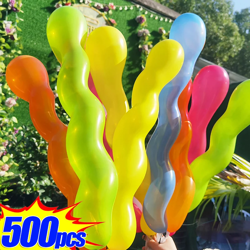 100/500PCS Latex Screw Twisted Balloons Thicken Spiral Long Balloon Kids Gifts Inflatable Toys Birthday Wedding Party Decoration