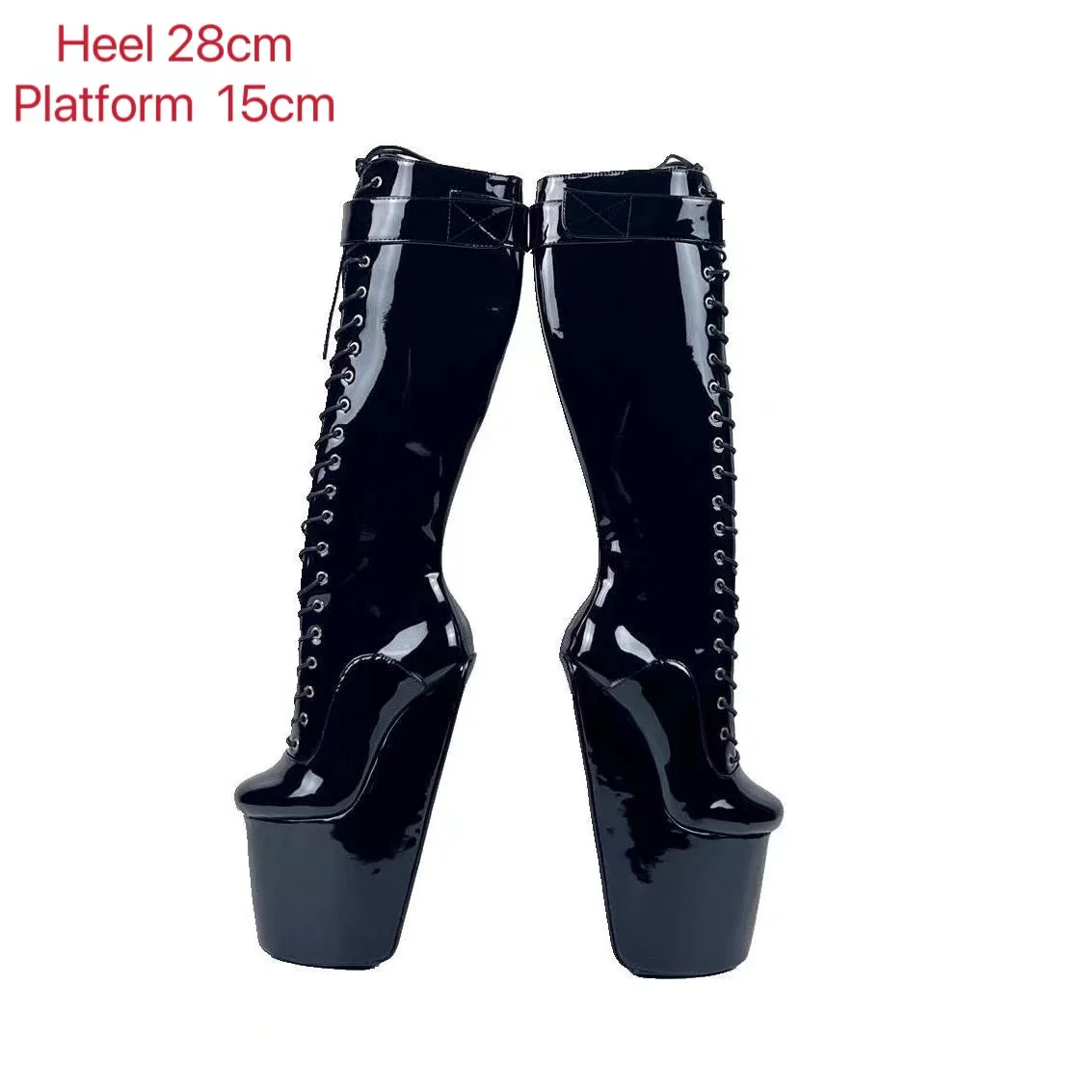 SeekMate 28. Fancy Donkey Feet Heel Less PU Knee Boots COSPLAY Large Knight Fashion Shoes