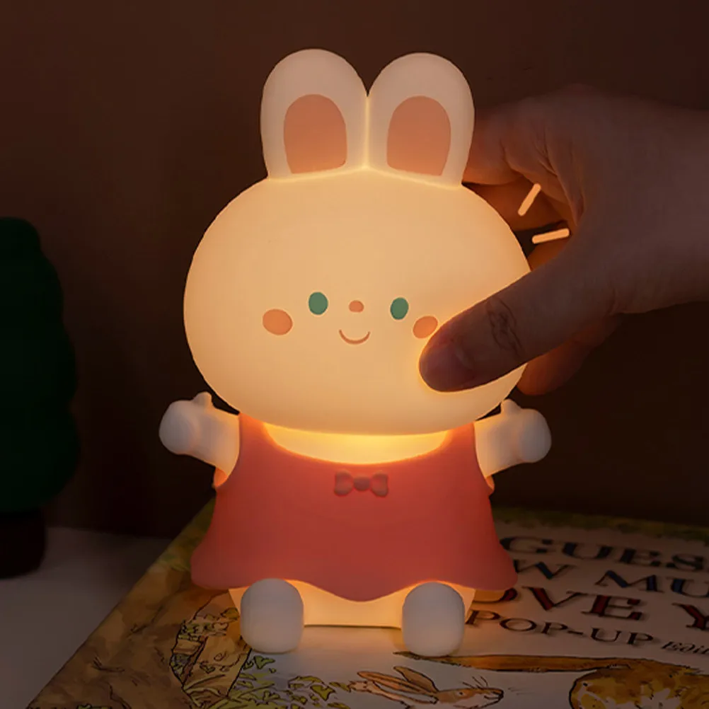Rabbit LED Night Light with Timer – 30/60-Min Auto Off, Soft Ambient Bedside Lamp for Nursery & Bedroom