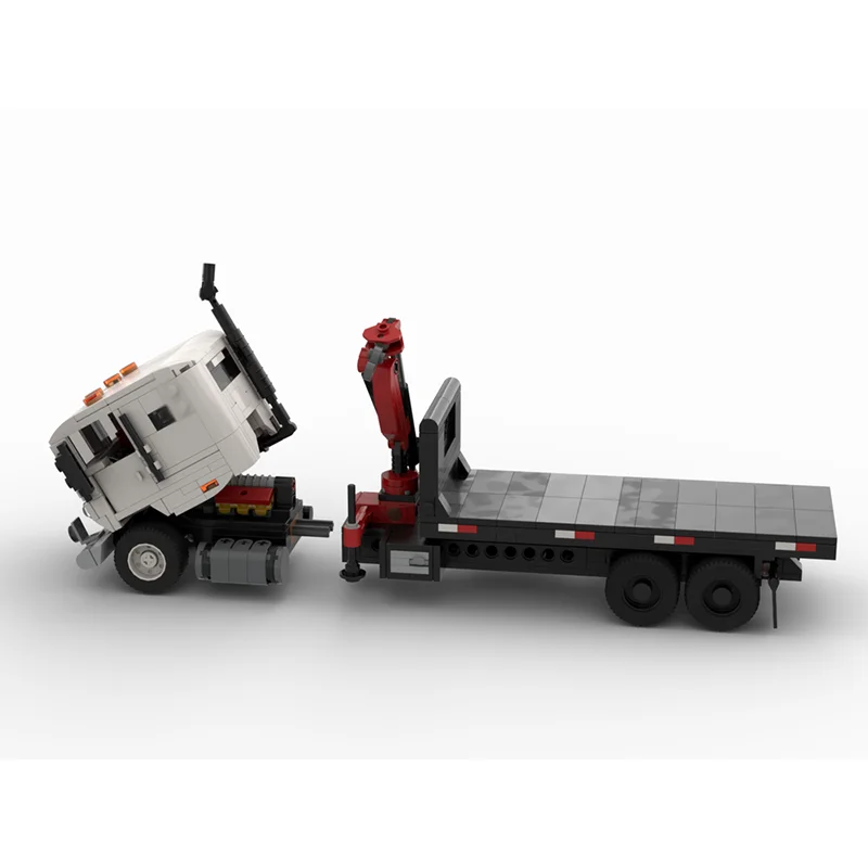 نموذج مركبة حضرية Moc قوالب بناء وحدات شاحنة مسطحة نموذج تكنولوجيا كتل عيد الميلاد لتقوم بها بنفسك لعبة هدايا البناء #4