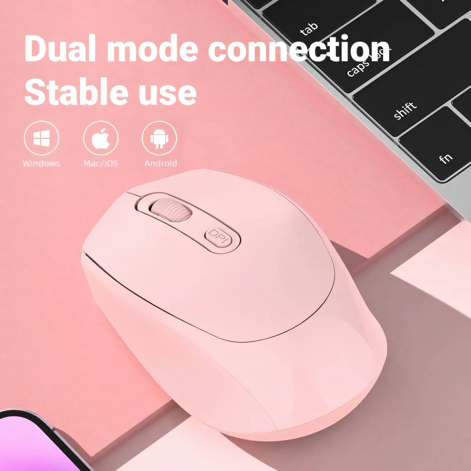 Bluetooth Wireless Mouse Rechargeable Computer Laptop Gaming Mouse 2.4G Optical Dual Mode Long Battery Life for Win Mac Android