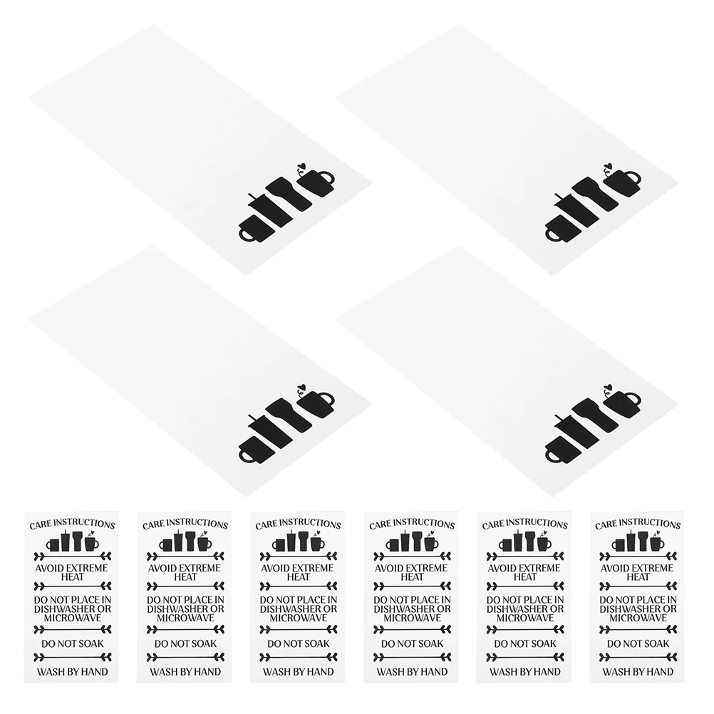 

40 Pcs Care Glass Cup Hanging Tag Labels Coated Paper Drinking Maintenance Card