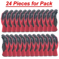 24 piezas/12 pares de guantes protectores de trabajo profesionales para hombres, construcción, mujeres, jardín, guantes para correr de nailon, obtenidos CE EN388.