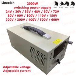 2000W Switching Power Supply AC to DC 0-12V 24V 36V 48V 60V 70V 80V 90V 110V 220V 300V 400V 600V Adjustable Voltage Current