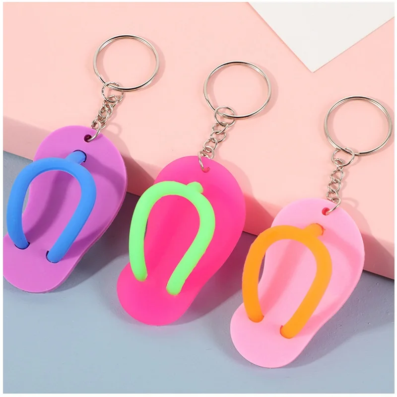 Cute 3D Mini EVA Beach Hole Croc Shoe Keychain Bag Charm Pendant Accessories Slipper Keyring Floating Key Chain Dog Cat Shoe