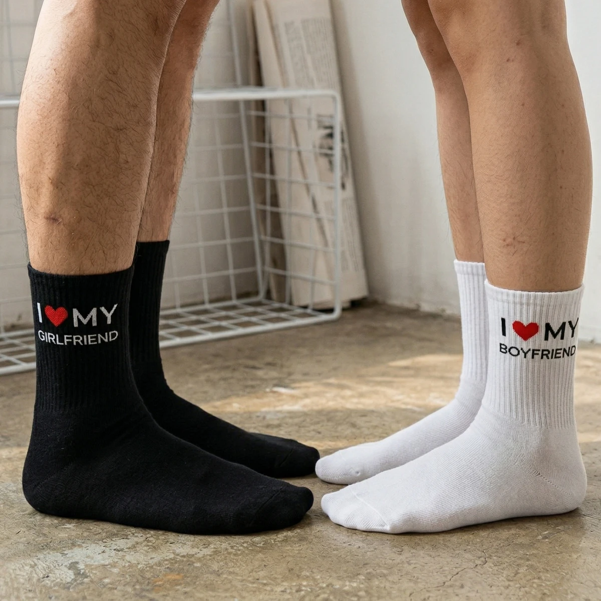 Funny I Love My Girlfriend Boyfriend Couple Socks Matching Lovers Gift Letter Crew Socks Men Women Streetwear Spring Summer