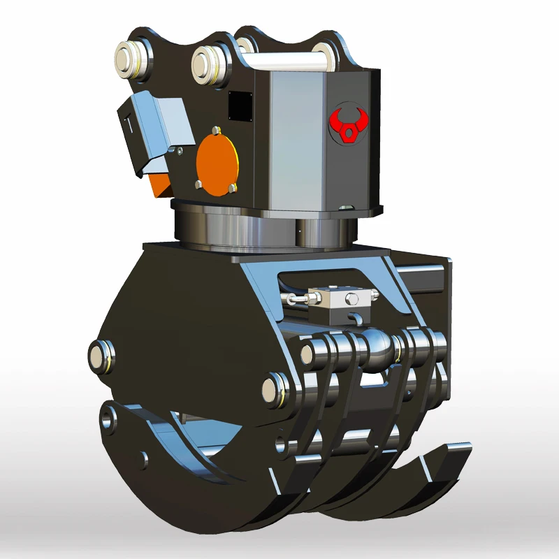 Multi-Functional Hydraulic Electronically-Controlled Rotating Folding Clamp For 6-9 Ton Excavators 1430mm Max Jaw Opening
