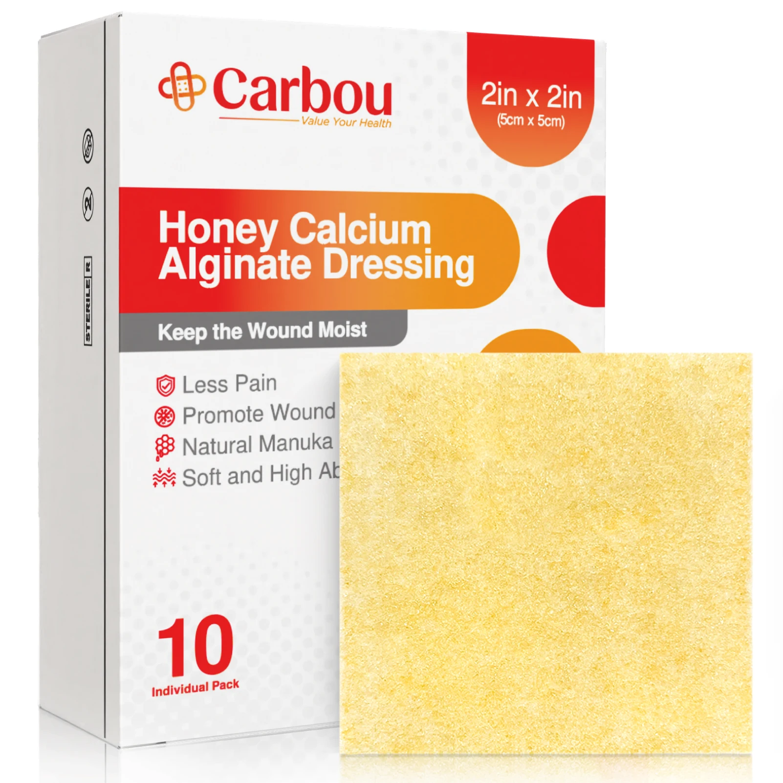 Carbou Manuka Honey Calcium Alginate Wound Dressing 2