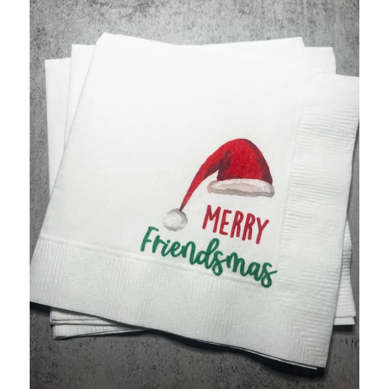 

Set of 20 Funny Friendsmas Napkins Very Merry Cocktail Luncheon & Dinner Napkins Ideal for Friendsmas Christmas Party Vibes Gift