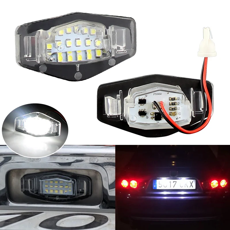 2pcs CANbus LED Number License Plate Light Lamp Error Free for Honda Accord Odyssey Civic Sedan City Acura MDX TSX ILX RDX RL TL