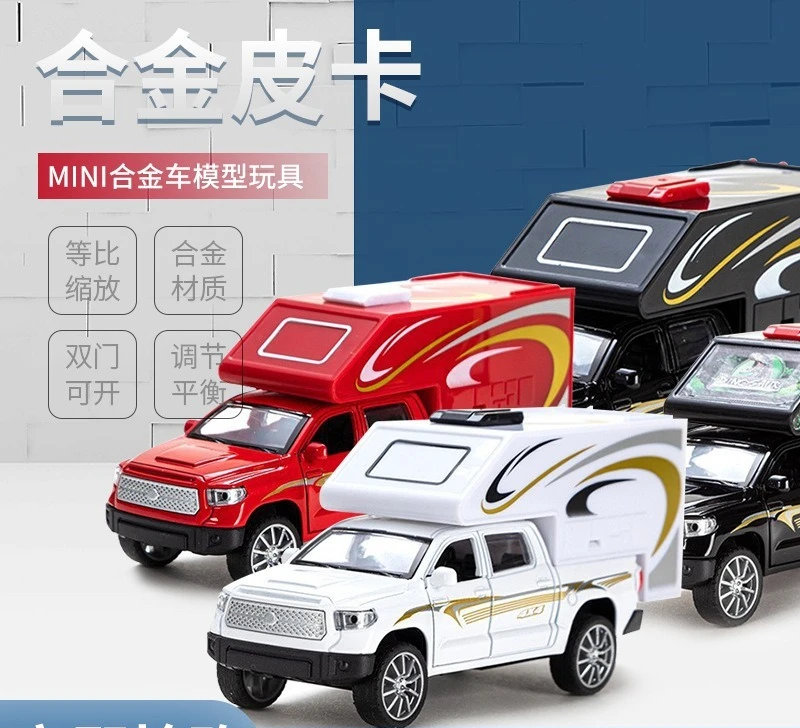 

1:32 Scale Diecast Alloy Pickup RV Model with Open Doors & Pull-Back Mechanism Collectible Gift for Car Enthusiasts