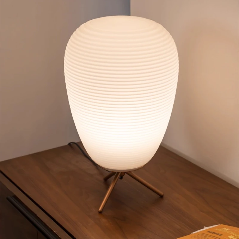 

Japanese Wabi-sabi Modern Iron White Glass Table Lamps LED E27 Atmosphere Rituals Desk Light Living Room Study Bedroom Kitchen