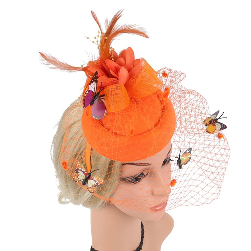 

1Pcs Wedding Headwear Hairband Mesh Mini Hat for Women Elegant Party Photo Bride Accessory Net Yarn Headdress Stylish