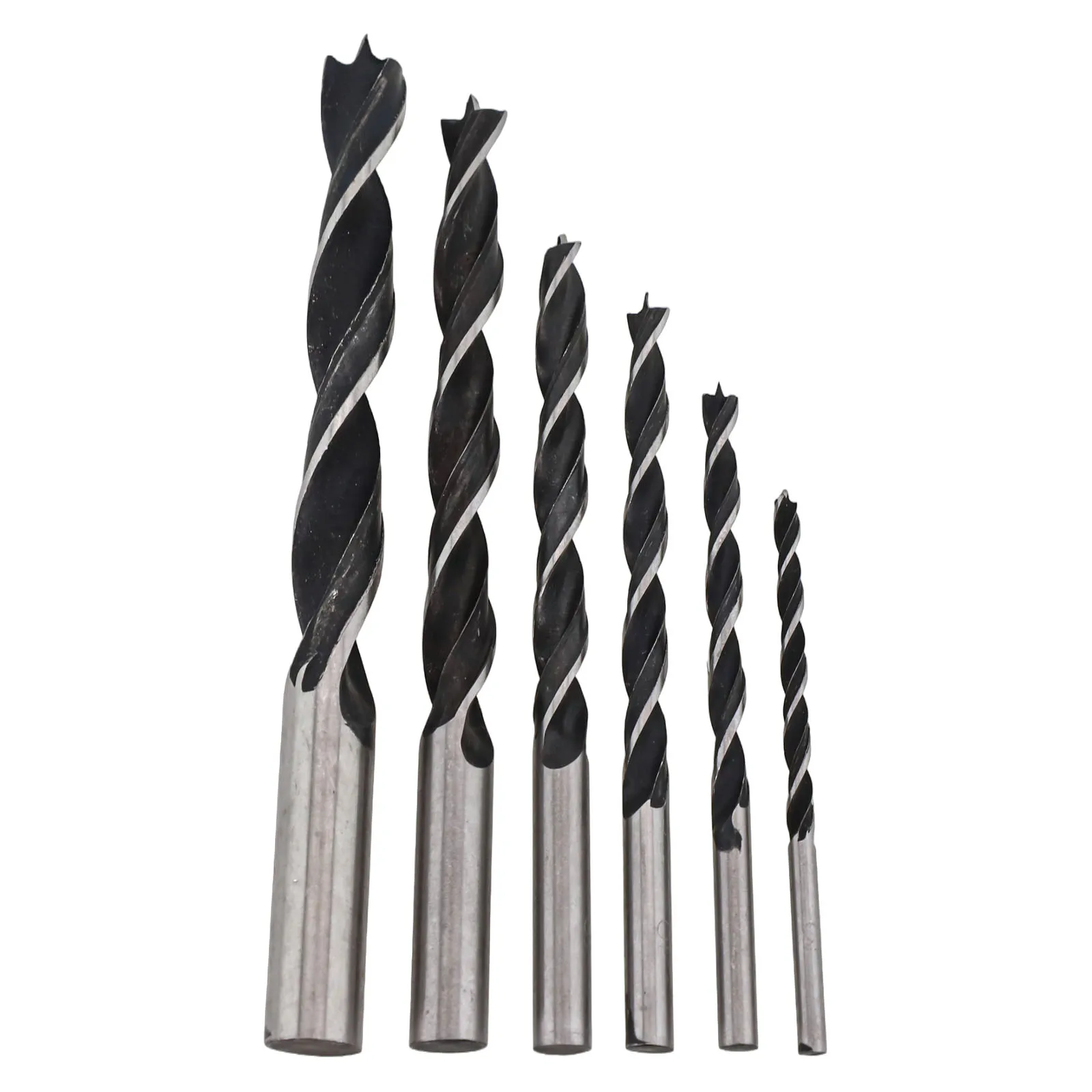 Brocas en espiral para madera, herramienta de carpintería de alta resistencia, paquete de punto central, 6 piezas, 3-10mm