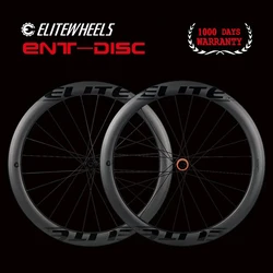 ELITEWHEELS, ruedas de carbono con freno de disco ENT, juego de ruedas de carbono para bicicleta de carretera de calidad UCI 700c con bloqueo central o ciclismo de carretera de 6 aspas