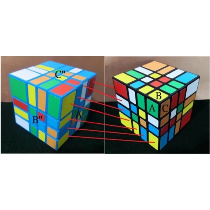 Specchio Horror 4x4x4 Cube jent's Puzzle 4x4 Cube corpo nero con adesivi fai da te a 6 colori Lee Mod Cast Coated Magic Cube giocattoli divertenti