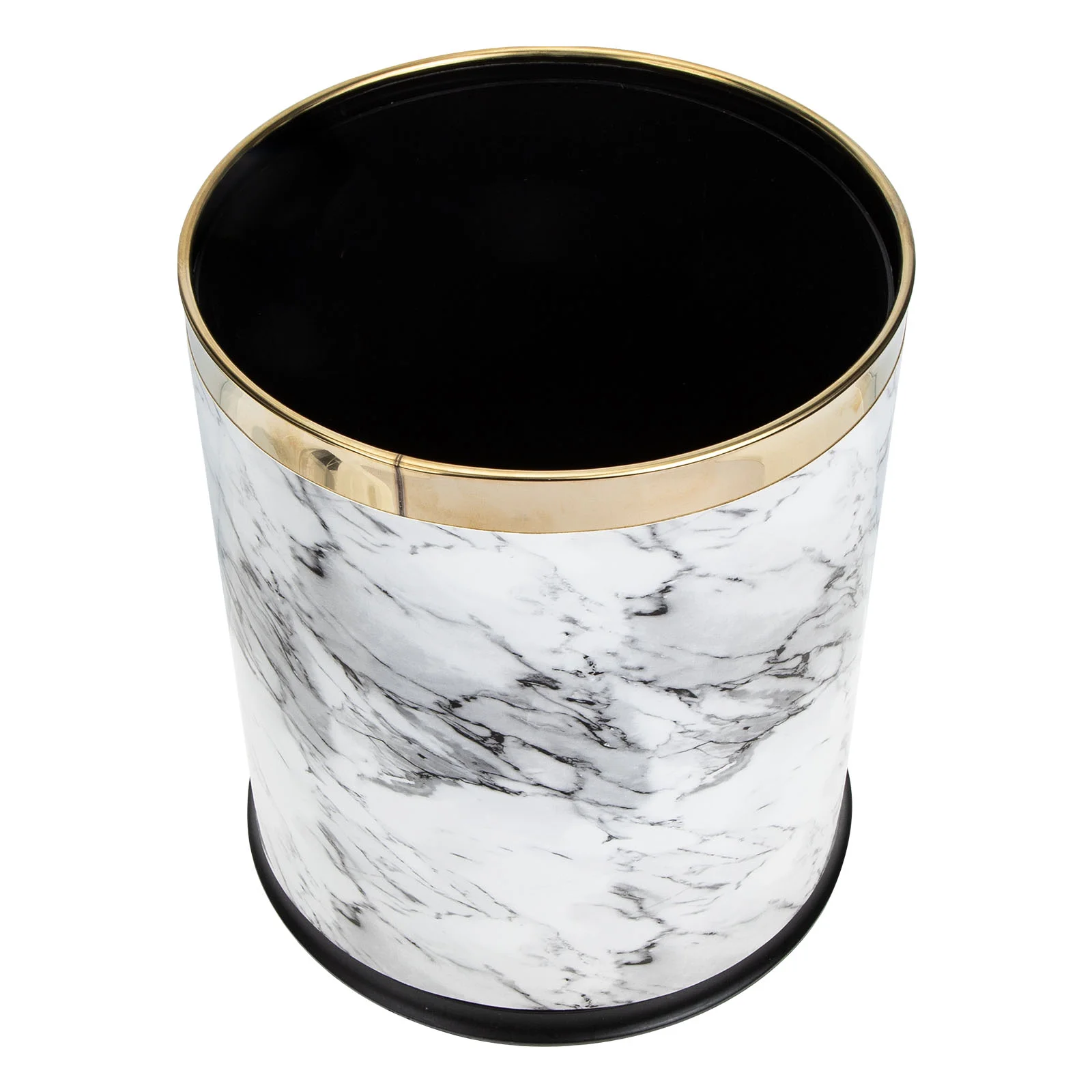 Marble Trash Can Wastebasket European Style Marbling Bin Garbage Plastic Storage