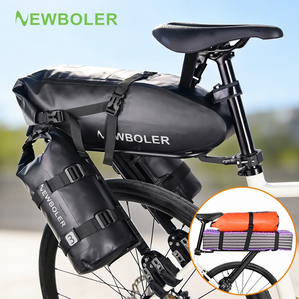NEWBOLER Universal Aluminum Alloy Bicycle Luggage Carrier Bikepacking Adjustable Gravel Bike Rear Shelf Bicycle Accessories