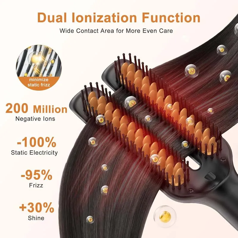 Piastra riscaldante professionale per capelli lisci in ferro, doppia piastra riscaldante, piastra per capelli a riscaldamento rapido in ceramica, piastra per spazzole elettriche