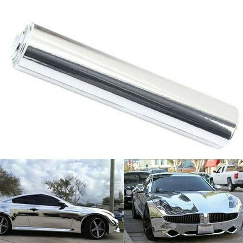 Versatile Chrome Car Sticker Vinyl Wrap Decal Roll Self adhesive Film 6x60 inch Perfect for Cars Motorcycles Boats