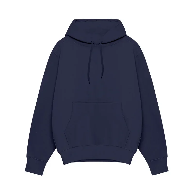 American - Style Men's Thickened, Solid - Color Sweatshirts with A Round Neck and A Hood for Couples in Autumn and Winter.