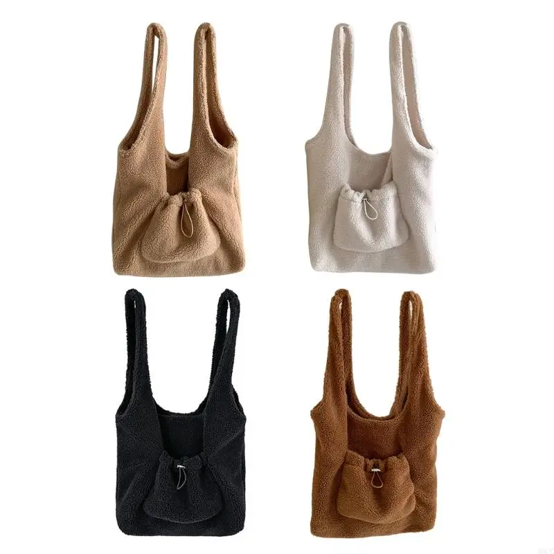 

M6CC Осенний зимний повседневный пушистый фальшивый изделия из ягненка для шерсти для плеча большой емко