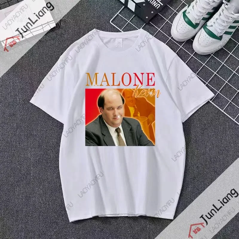 Kevin Malone tribute T-shirt Top American office TV show retro 90s hilarious Harajuku Y2K fun couple short sleeve baggy shirt