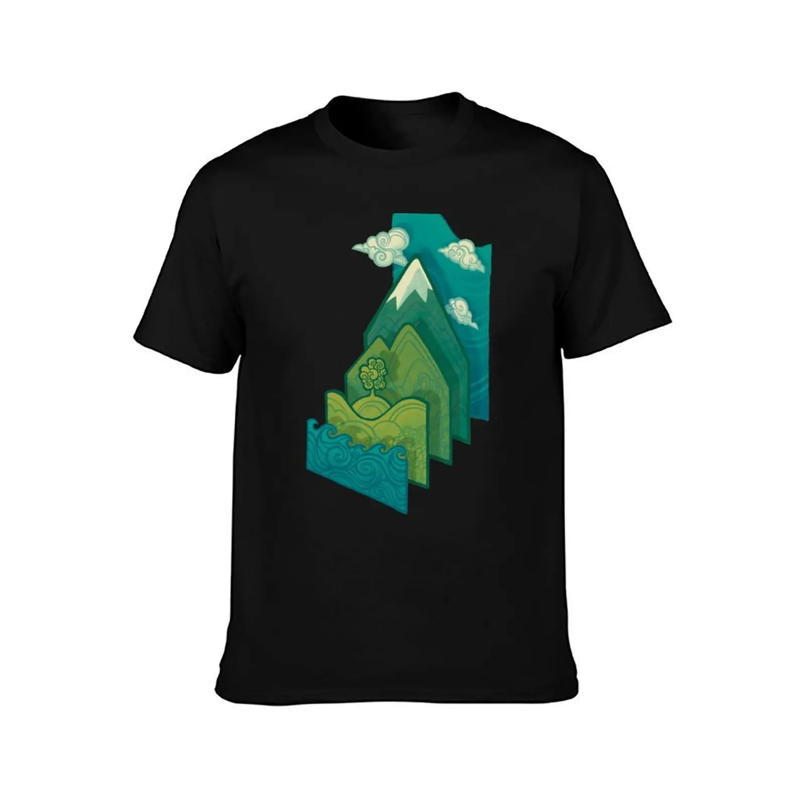 How to Build a Landscape T-Shirt, Summer Casual Cotton Tee, Oversized Streetwear Tops, Vintage Graphic Print, Unisex Men Women